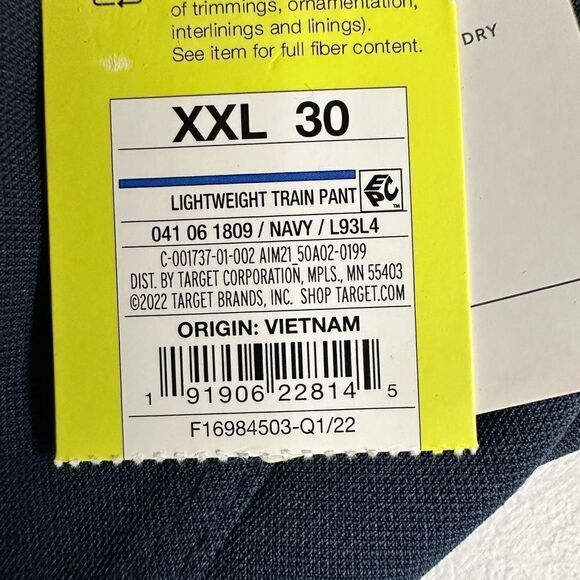 NWT All In Motion Plus Size NAVY Athletic Training Pants Drawstring Waist - XXL - Picture 4 of 7